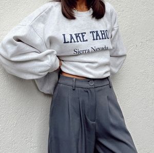 Lake Tahoe Crewneck Sweatshirt Grey Size XS Princess Polly